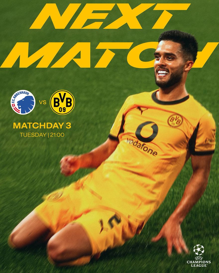 Лига Чемпионов (3-й тур): «Копенгаген» (Дания) — «Боруссия» (Дортмунд, Германия). Перед матчем